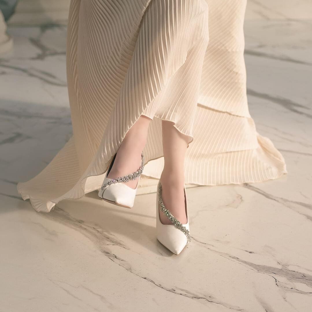 Elegant White Heels 