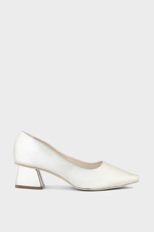 Lavish White Block Heel