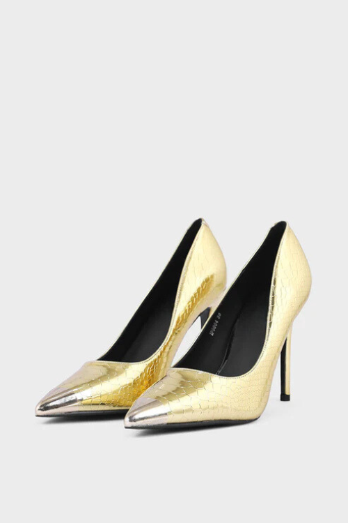 Party Wear Court Shoes Golden for sale