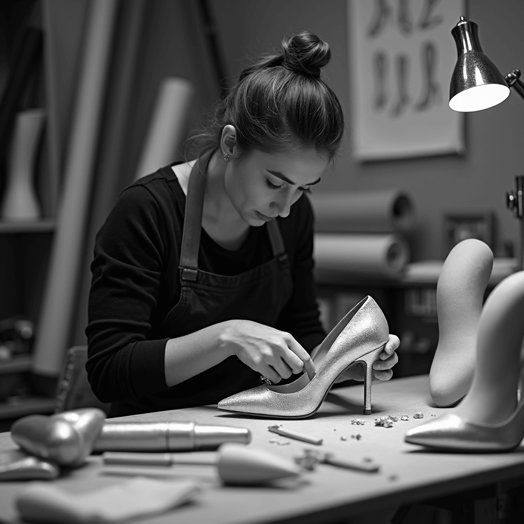 A young Lady making Artisan Heels