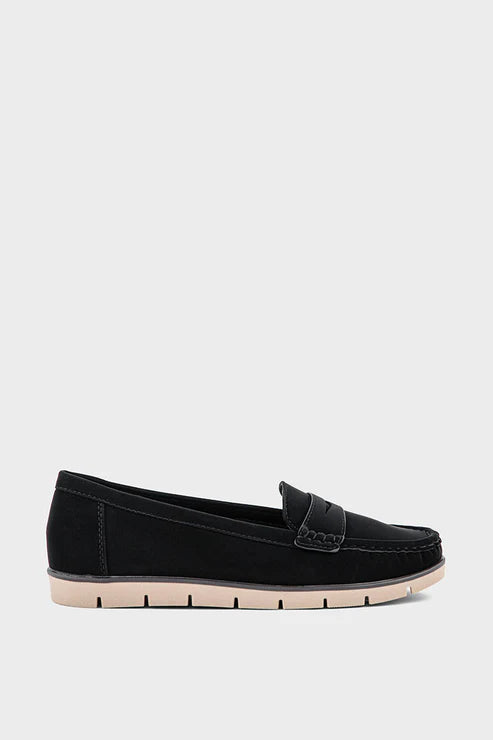 Black Comfort Moccassin Black