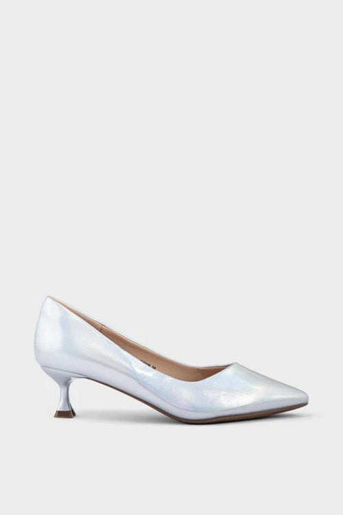 Silver Formal Court Shoes Silver