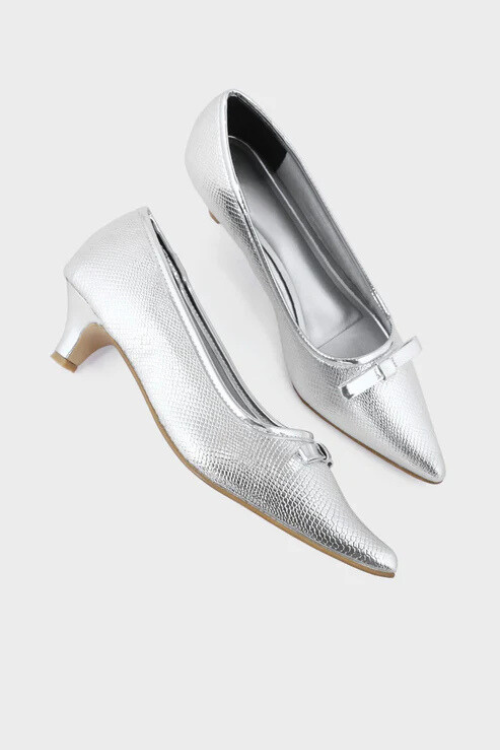 Formal Court Shoes Silver duo