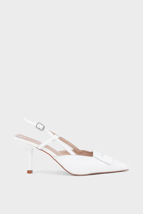 White Formal Sling Back White 