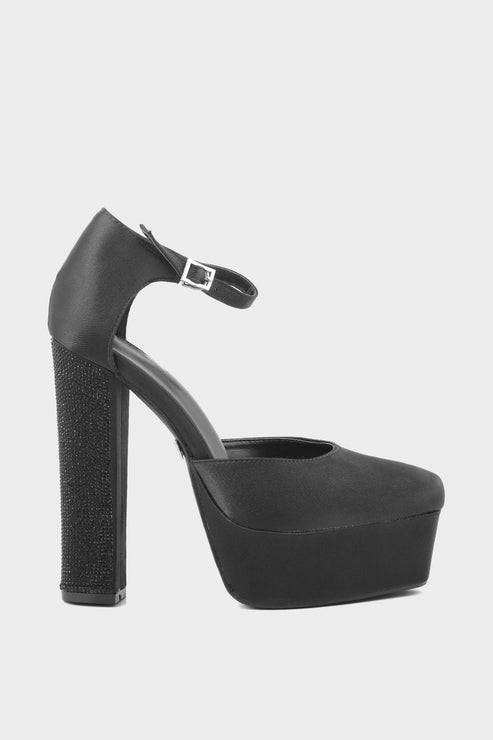 Black Party Wear Court Shoes Black