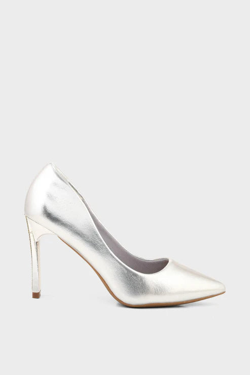 Silver Party Wear Court Shoes Silver