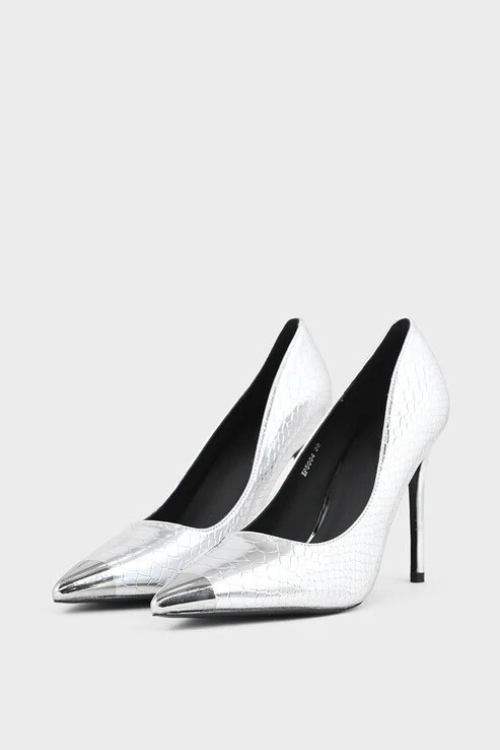 Party Wear Court Shoes Silver for sale