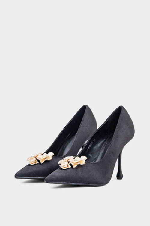 Black Party Wear Court Shoes Black for sale