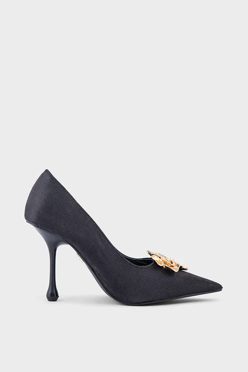 Black Party Wear Court Shoes Black