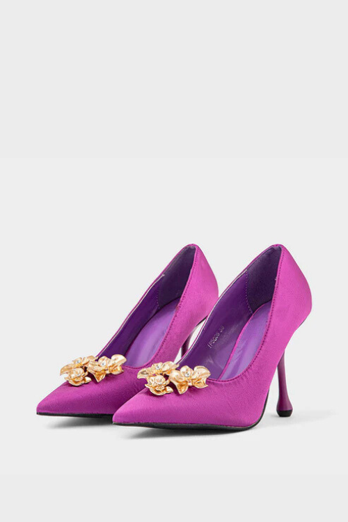 Party Wear Court Shoes Plum for sale