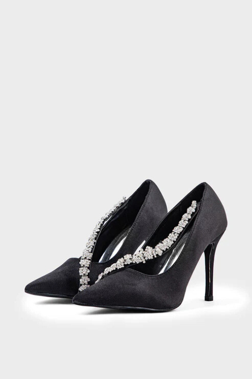 Party Wear Court Shoes Black for sale