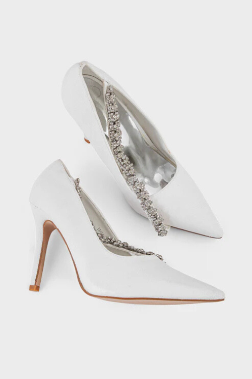 Party Wear Court Shoes White duo