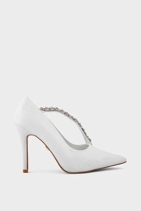 White Party Wear Court Shoes White