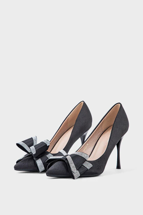 Party Wear Court Shoes Black for sale