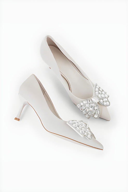 Party Wear Court Shoes White duo