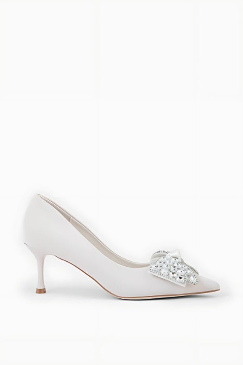 White Party Wear Court Shoes White