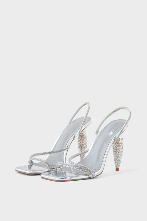 Party Wear Sandal Silver for sale