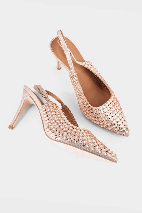 Party Wear Sling Back Champagne duo