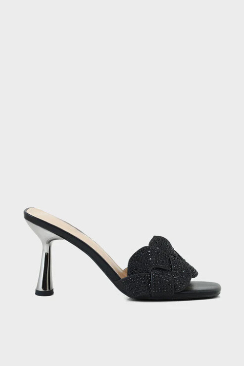 Black Party Wear Slip On Black